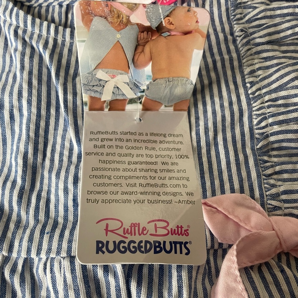 Ruffle butts seersucker striped ruffle romper - Picture 5 of 7